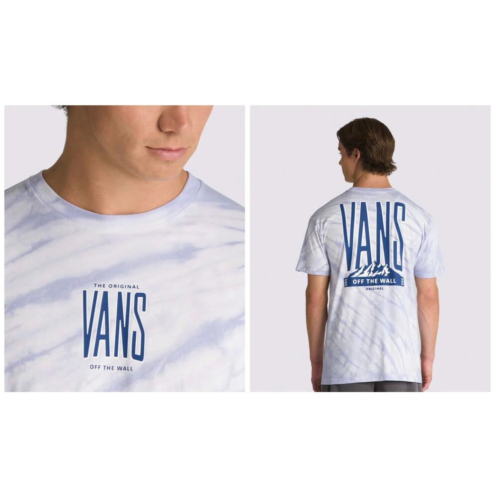 Vans Off The Wall Mens Small Peaked Tie Dye Tee Screen Print Graphic Classic Fit - Picture 2 of 9
